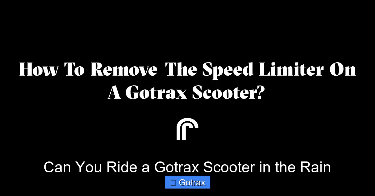 Can You Ride a Gotrax Scooter in the Rain