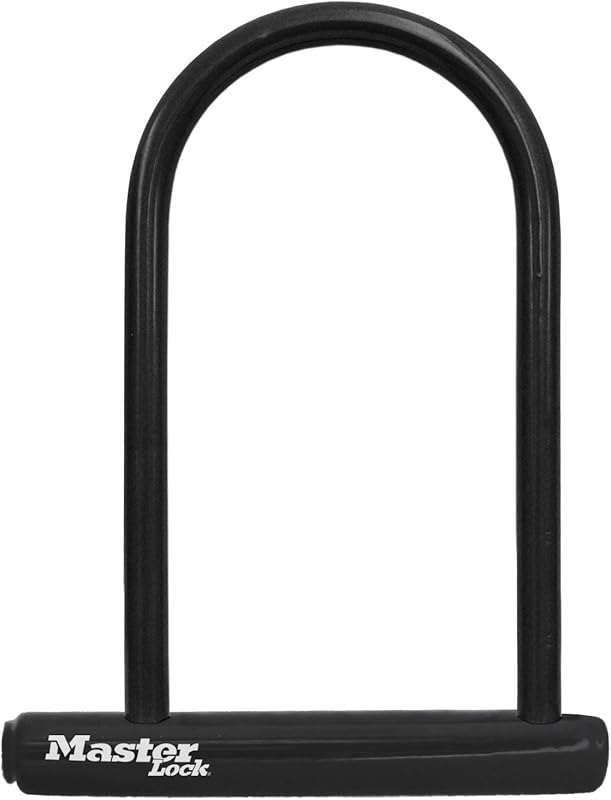 Master Lock Black U-Lock – Standard Size, Anti-Theft Protection for Bi