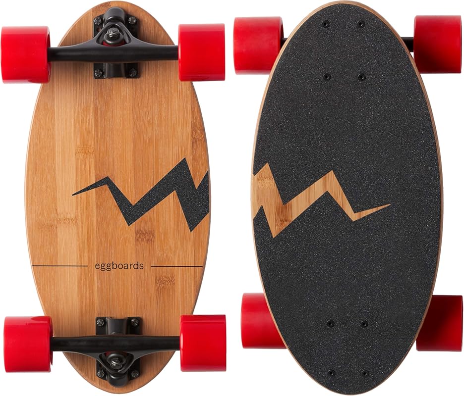 Eggboards Original Portable Bamboo Mini Longboard – Smooth Ride for Be
