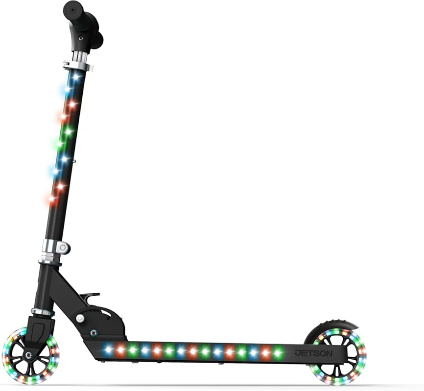Jetson Jupiter Kids Light-Up Kick Scooter with LED Handlebar, Stem, Wh