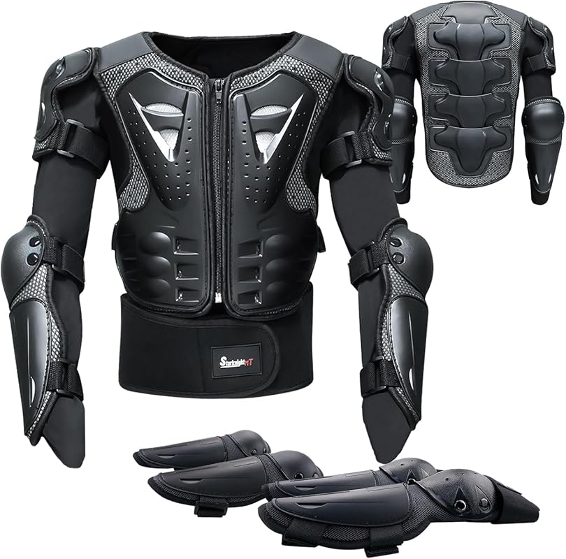 StarknightMT Youth Full Body Motorcycle Armor Suit with Chest Protector, Knee & Elbow Pads for Kids