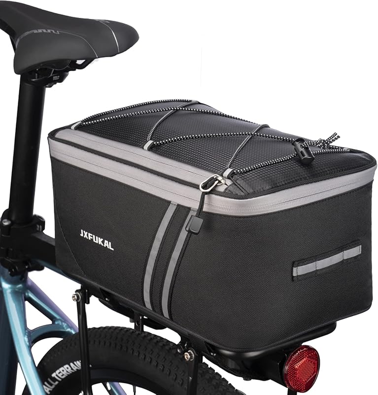 Waterproof 7L-12L Rear Bike Rack Bag with Rain Cover & Reflector for E