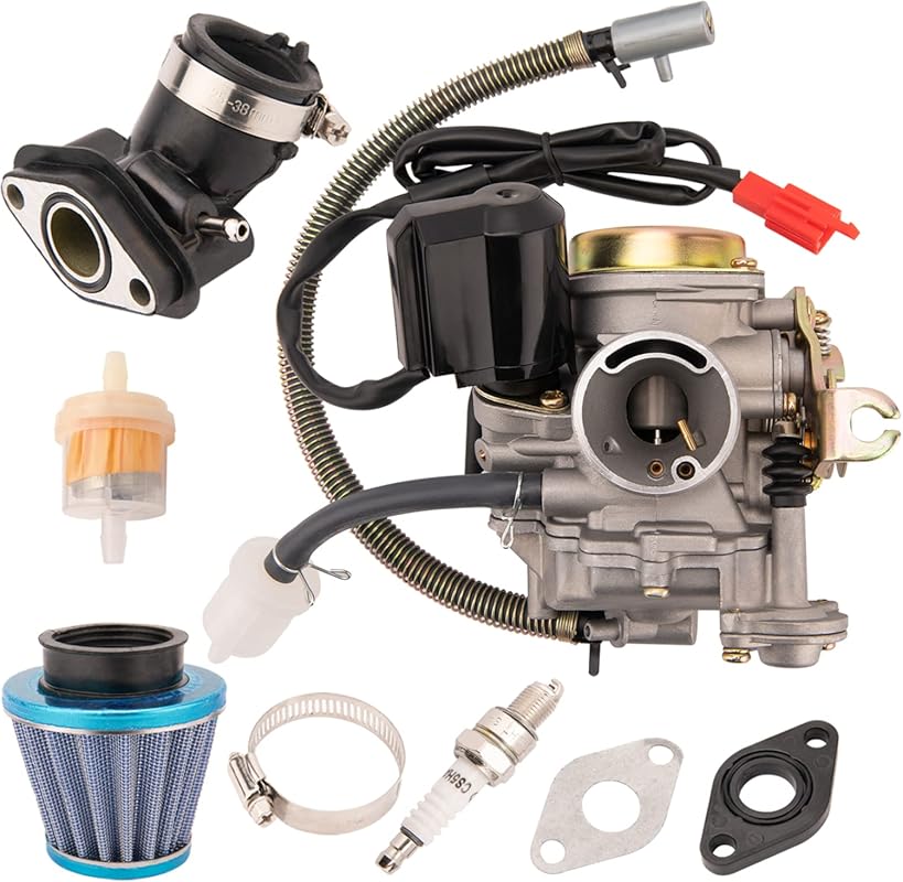 High Performance GY6 50cc Carburetor with Intake Manifold for 49cc/50c