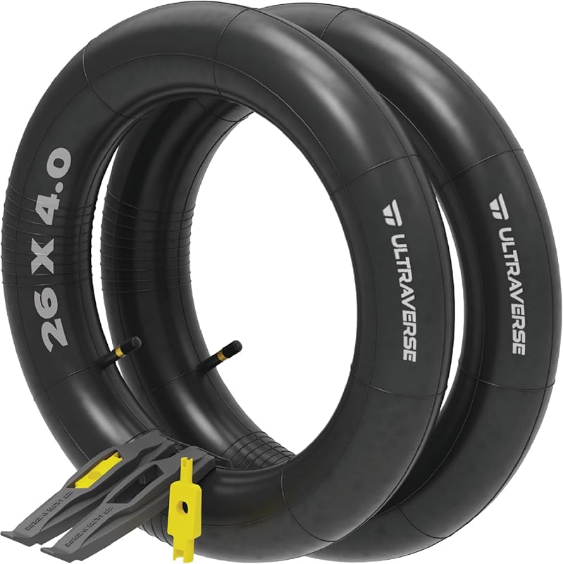 Ultraverse Fat Tire Inner Tube Set – 2 Pack with Tire Levers, Schrader