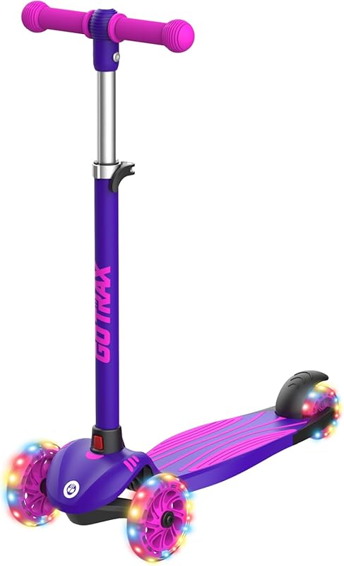Gotrax KS1 Kids Kick Scooter with LED Wheels, Adjustable Handlebars & 