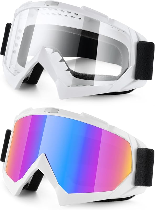 SINGARO 2-Pack Windproof Dirt Bike Goggles for Men, Women, Kids – ATV,