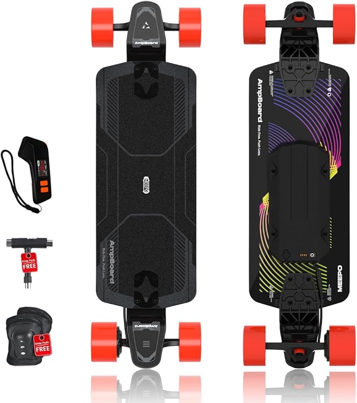 MEEPO Ampboard Electric Skateboard – 14MPH Speed, 9-Mile Range, Lightw