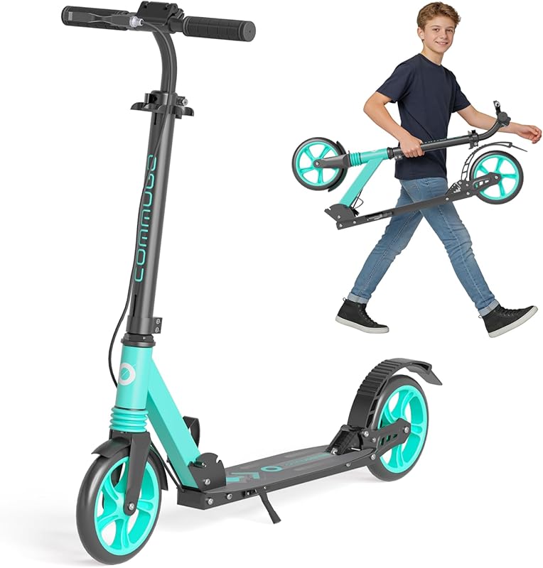 Dual Brake Foldable Kick Scooter for Kids, Teens & Adults with Dual Su