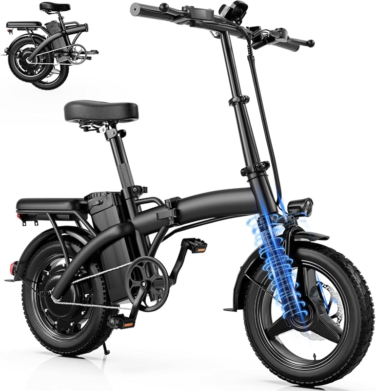 550W Folding Electric Bike for Adults & Teens, 48V Removable Battery, 