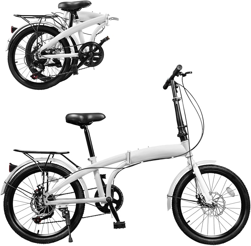 20-Inch 7-Speed Folding Bike with Adjustable Seat, Elevable Handlebars