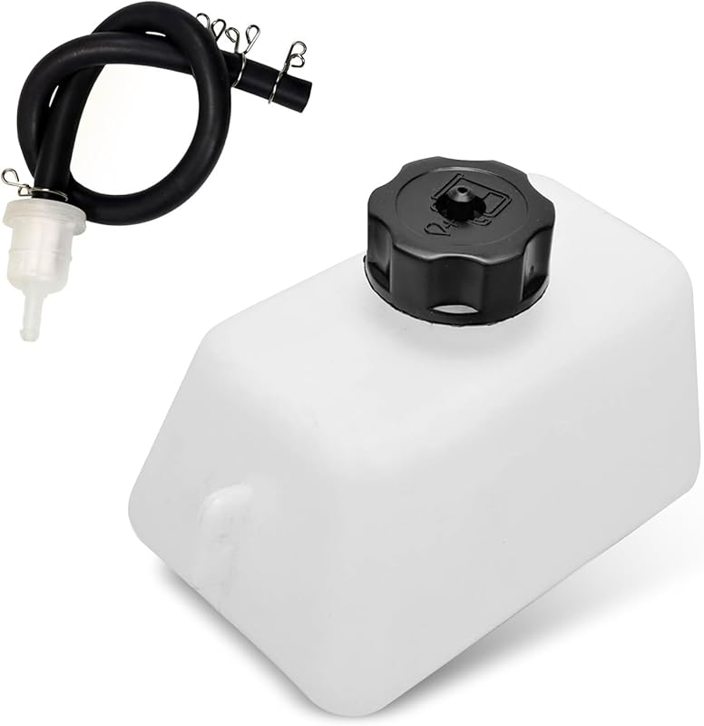 White Mini Bike Fuel Tank with Filter, Pipes & Clamps for 2-Stroke 43-