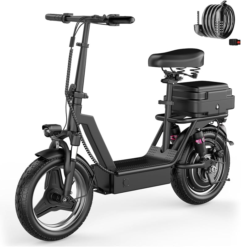 High-Performance 1000W Electric Scooter with Seat, 25 MPH Speed, 35-Mi